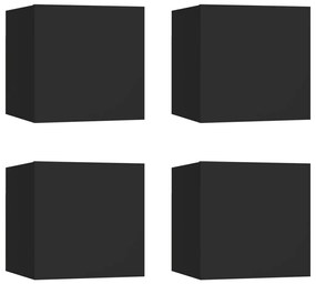 vidaXL Tv-wandmeubelen 4 st 30,5x30x30 cm zwart