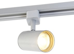 Modern railsysteem met 4 Spot / Opbouwspot / Plafondspots zilver 1-fase - Iconic Yade Modern GU10 Binnenverlichting Lamp