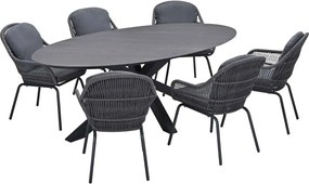 Garden Impressions Yima tuinset 7-delig - Scot tuintafel Napoli grey 230x115 cm