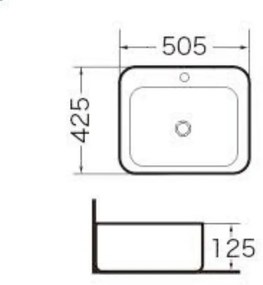 Best Design Flaago wastafel 50,5x42,5x12,5cm 1 kraangat mat zwart