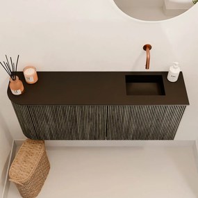 Mondiaz Joya 100cm toiletmeubel ronding links shadow met wastafel faye rechts zonder kraangat urban