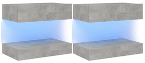 vidaXL Nachtkastjes 2 st 60x35 cm spaanplaat betongrijs