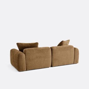 Modulaire bank, rechterhoek, met longchair van jacquard chenille, AMAD