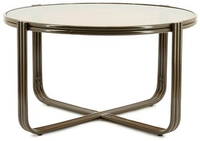 Retro Salontafel Glas Bruin - 63 X 63cm.
