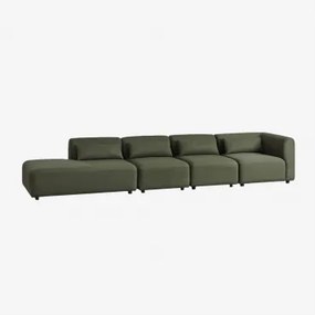 4-delige Modulaire Hoekbank Met Linker Divan Fogler Teddystof Currygeel - Sklum
