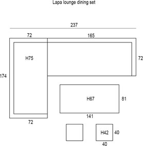 Garden Impressions Lapa lounge dining set 5-delig - grijs
