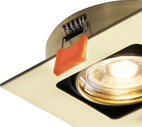 Smart inbouwspot messing vierkant incl. wifi GU10 - Artemis