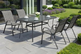 Metalen tuinmeubelen Modena grijs voor 4 personen Garden Point