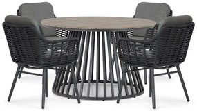 Tuinset Ronde Tuintafel 4 personen 125 cm Aluminium/rope Grijs  Coco Antoni/Sorrento