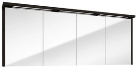 Fontana Grado spiegelkast met verlichting 157cm 4 deuren kasteel bruin