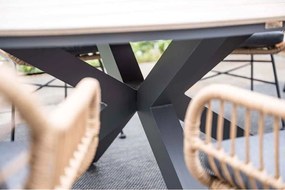 Garden Impressions Kalibo tuinset 7-delig natural - Tulli tuintafel 220x115 cm - light teak vironwood