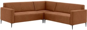 Goossens Bank Key West cognac, micro leer, 2,5-zits, modern design
