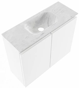 Mondiaz Ture DLux toiletmeubel 60cm talc met wastafel opalo midden zonder kraangat