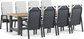 Tuinset 8 personen 300 cm Aluminium Grijs Lifestyle Garden Furniture Vivaro/San