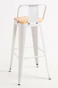 Kruk Torix met rugleuning van natuurlijk hout
