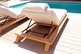 Flow Lumosa daybed Graumel chalk met teakhouten frame SALE