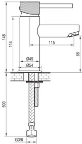 Brauer Brushed Carving wastafelkraan met lange, ronde handgreep en ColdStart RVS geborsteld PVD