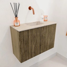 Mondiaz Joya DLux 60cm toiletmeubel dusk met wastafel faye midden zonder kraangat frappe