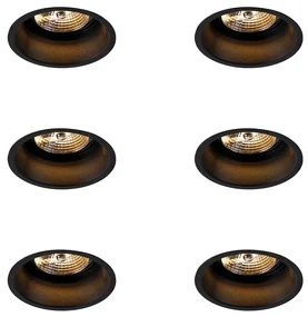 Set van 6 Moderne inbouwspot zwart AR70 - Dept GU10 Binnenverlichting Lamp