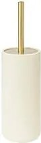 5Five Savona Toiletborstel in houder 10x35cm - Polyresin kunststeen - Ivoor - Modern&luxe