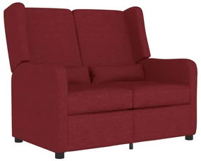 vidaXL Fauteuil 2-zits verstelbaar stof wijnrood