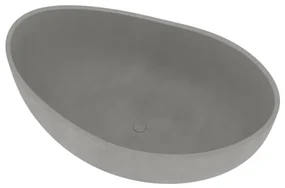 Ideavit IDEA.SENSE-D5 vrijstaandbad - 160x97,5x58cm - anti-kras - nano-coating - inclusief pop-up afvoer - Beton D5 290337-D5
