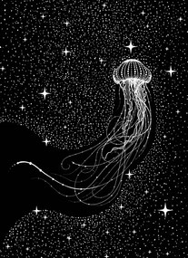 Ilustratie Starry Jellyfish, Aliriza Cakir, (30 x 40 cm)