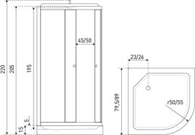 Kerra Oviedo complete douchecabine 80x80 zwart