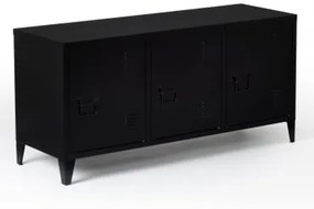 Tv-kast In Staal Pohpli Zwarte Koolstof - Sklum