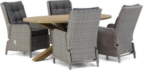Tuinset 4 personen 200 cm Wicker Grijs Garden Collections Kingston/Boston