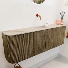 Mondiaz Joya DLux 125cm toiletmeubel ronding links/rechts dusk met wastafel faye midden zonder kraangat frappe