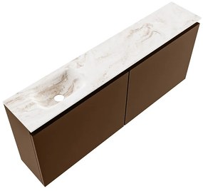 Mondiaz Ture DLux toiletmeubel 120cm rust met wastafel frappe links zonder kraangat