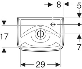 Geberit Bastia Square fontein 35x25cm met kraangat en overloop wit