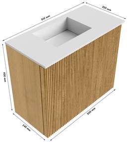 Mondiaz Joya 50cm toiletmeubel dusk met wastafel faye links 1 kraangat urban