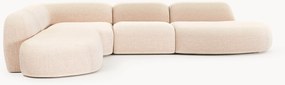 Modulaire bouclé XL hoekbank Wolke met chaise longue
