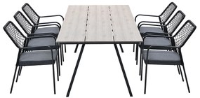 Garden Impressions Ross tuinset 7-delig zwart - Braga tuintafel 220x100 cm