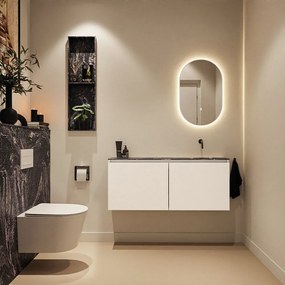 Mondiaz Ture DLux toiletmeubel 120cm talc met wastafel lava rechts zonder kraangat