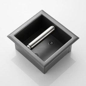 Saniclear Iron inbouw toiletrolhouder zonder klep gunmetal - verouderd ijzer