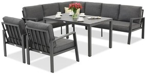 Zakintos Comida 7 antraciet Garden Point hoek loungeset