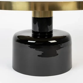 Zuiver Glam Emaille Salontafel Zwart Met Goud - 60 X 60cm.