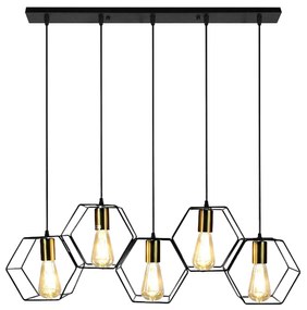 Hanglamp APP1133-5CP Zwart Goud