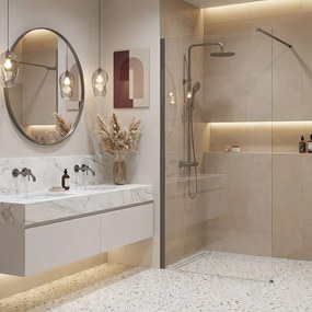 Walk-in douchewand Rea Flexi Transparent / Titan 80