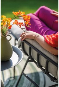 Garden Impressions Fresno loungestoelen donker grijs - Mati bijzettafel Ø50x48 cm