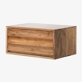 Pack Van 2 Zwevende Rechthoekige Nachtkastjes 55x35 Cm Van Acaciahout Petter Acacia Bruin - Sklum