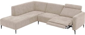 Goossens Hoekbank Tiolo Met Relaxfunctie En Hoofdsteun bruin, stof, 3-zits, modern design met ligelement links