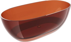 Mexen Pure aarde vrijstaande transparante badkuip 170 x 80 cm, chromen stop - 58071708005