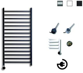 Sanicare Qubic elektrische radiator met thermostaat 125x60cm zwart