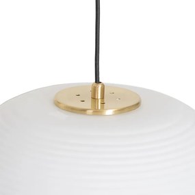 Design hanglamp goud 3-lichts met opaal glas - Hero Design E27 rond Binnenverlichting Lamp