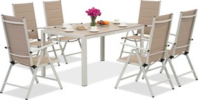 Verona polywood aluminium tuinset voor 6 personen Garden Point beige