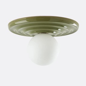 Plafondlamp of wandlamp, van keramiek en opaalglas, diameter 33,2 cm, HOLI